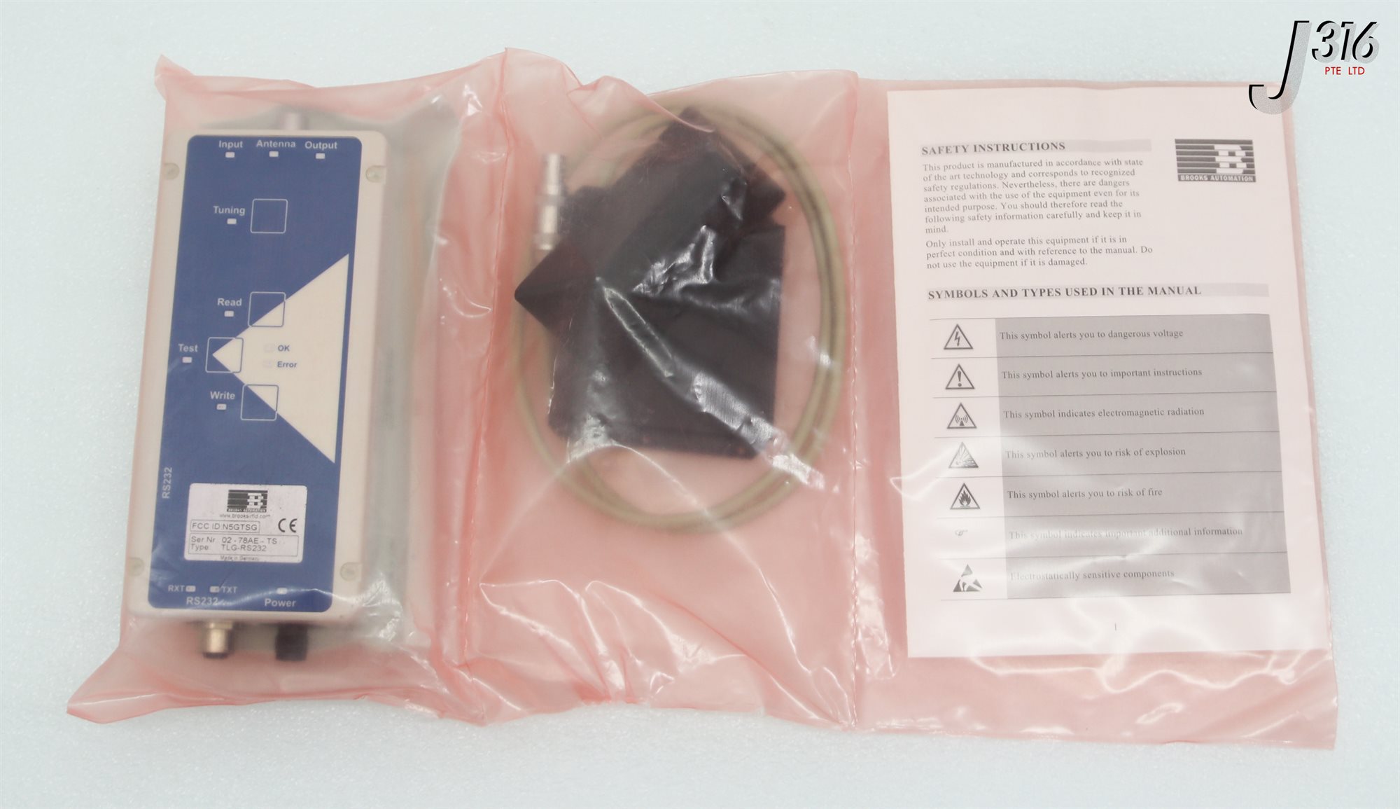 35625 BROOKS TRANSPONDER READER W/ ANTENNA (NEW) ID2-INFIXR6M-S3